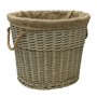 Picture of Oval  Antique Wash Lined Log Basket