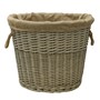 Picture of Oval  Antique Wash Lined Log Basket