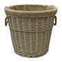 Picture of Round Antique Wash Lined Log Basket