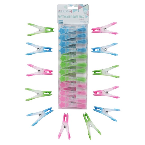 Picture of Prism - Soft Touch Flower Pegs - 24 Pack