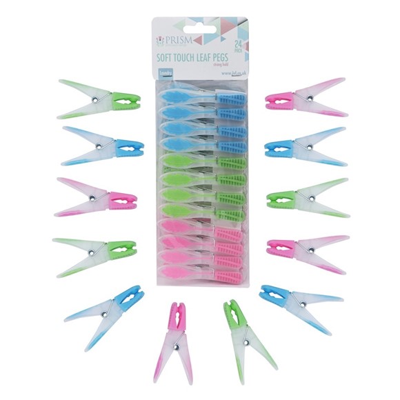Picture of Prism - Soft Touch Leaf Pegs - 24 Pack