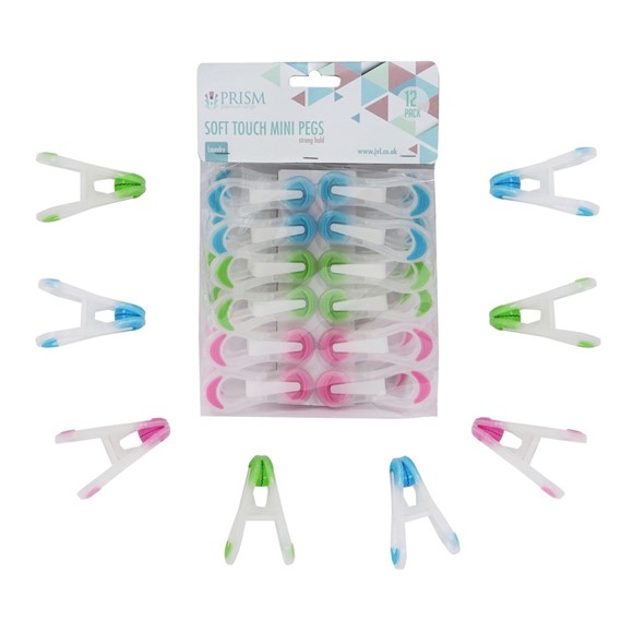 Picture of Prism - Soft Touch Mini Pegs - 12 Pack