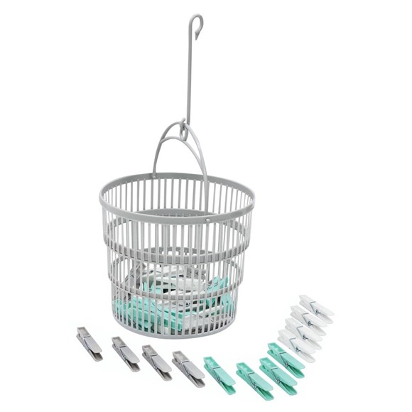 Picture of 50 Plastic Pegs with Collapsible Basket