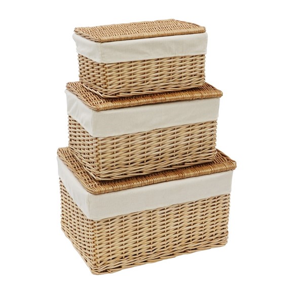 Picture of Acacia Rectangular Willow Storage Hampers