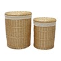 Picture of Acacia Round Willow Laundry Baskets + Bins