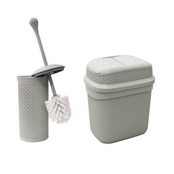Picture of Droplette Toilet Brush + Rect Lidded Bin
