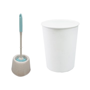 Picture of Antibac Toilet Brush + White Plastic Bin