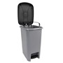 Picture of Slim Plastic Lidded Foot Pedal Waste Bin, 10L, Grey