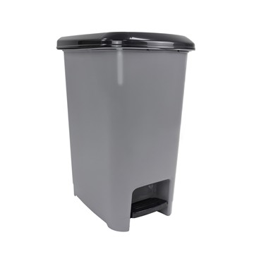 Picture of Slim Plastic Lidded Foot Pedal Waste Bin, 15L, Grey
