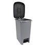 Picture of Slim Plastic Lidded Foot Pedal Waste Bin, 15L, Grey