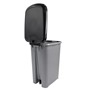 Picture of Slim Plastic Lidded Foot Pedal Waste Bin, 40L, Grey