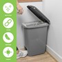 Picture of Slim Plastic Lidded Foot Pedal Waste Bin, 40L, Grey
