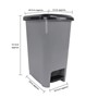 Picture of Slim Plastic Lidded Foot Pedal Waste Bin, 40L, Grey