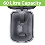 Picture of Slim Plastic Lidded Foot Pedal Waste Bin, 60L, Grey