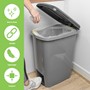 Picture of Slim Plastic Lidded Foot Pedal Waste Bin, 60L, Grey