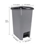 Picture of Slim Plastic Lidded Foot Pedal Waste Bin, 60L, Grey