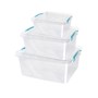 Picture of Plastic Clip Lidded Food Storage Box, Stackable & Nestable, Set of 3, 1.6L, 3L, 5L