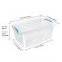 Picture of Plastic Clip Lidded Food Storage Box, Stackable & Nestable, Set of 3, 1.6L, 3L, 5L