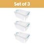 Picture of Plastic Clip Lidded Storage Box, Stackable & Nestable, Clear, Set of 3, 25L