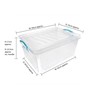Picture of Plastic Clip Lidded Storage Box, Stackable & Nestable, Clear, Set of 3, 25L