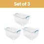 Picture of Plastic Clip Lidded Storage Box, Stackable & Nestable, Clear, Set of 3, 30L