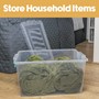 Picture of Plastic Clip Lidded Storage Box, Stackable & Nestable, Clear, Set of 3, 30L
