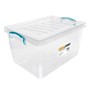 Picture of Plastic Clip Lidded Storage Box, Stackable & Nestable, Clear, Set of 3, 30L