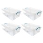Picture of Plastic Clip Lidded Underbed Storage Box with Wheels, Stackable & Nestable, Clear, Set of 4, 30L