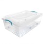 Picture of Plastic Clip Lidded Underbed Storage Box with Wheels, Stackable & Nestable, Clear, Set of 4, 30L