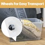 Picture of Plastic Clip Lidded Storage Box with Wheels, Stackable and Nestable, Clear, Set of 4, 50L