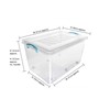 Picture of Plastic Clip Lidded Storage Box with Wheels, Stackable and Nestable, Clear, Set of 4, 50L