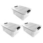 Picture of Plastic Secure Clip Lidded Storage Box, Stackable & Nestable, Clear, Set of 3, 25L