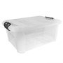 Picture of Plastic Secure Clip Lidded Storage Box, Stackable & Nestable, Clear, Set of 3, 25L