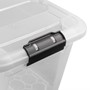 Picture of Plastic Secure Clip Lidded Storage Box, Stackable & Nestable, Clear, Set of 4, 40L