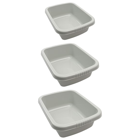 Picture of Plastic Washing Up Cleaning Bowls, Nestable, Set of 3, 5.5L, 9.5L, 15.5L