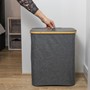 Picture of Bambanio Foldable Bamboo Laundry Storage Hamper, 66L - Grey