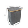 Picture of Bambanio Foldable Bamboo Laundry Storage Hamper, 66L - Grey