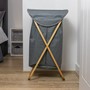 Picture of Bambanio Foldable Bamboo Laundry Storage Hamper, 100L - Grey