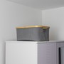 Picture of Bambanio Foldable Bamboo Storage Basket, 26L, Set of 2 - Grey