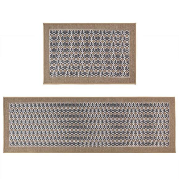 Picture of Allure Machine Washable Doormat and Runner Set - Beige