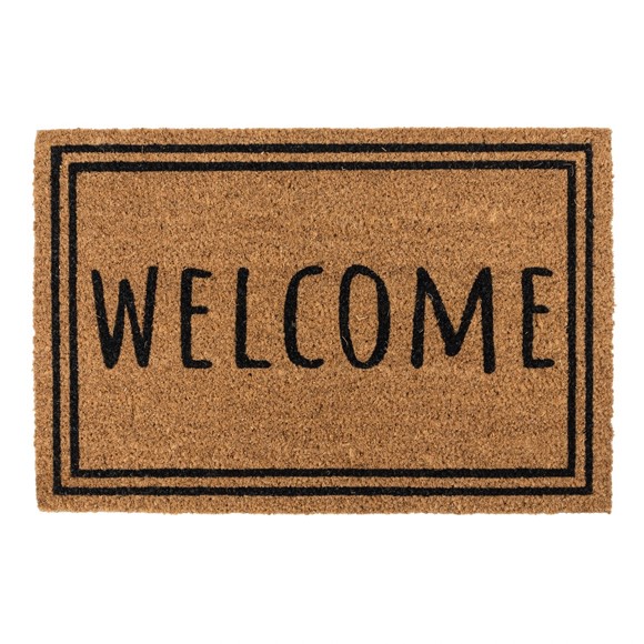 Picture of Eco-Friendly Latex Backed Coir Doormat, 40x60cm - Welcome Border