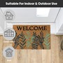 Picture of Eco-Friendly Latex Backed Coir Doormat, 40x60cm - Welcome Leaves
