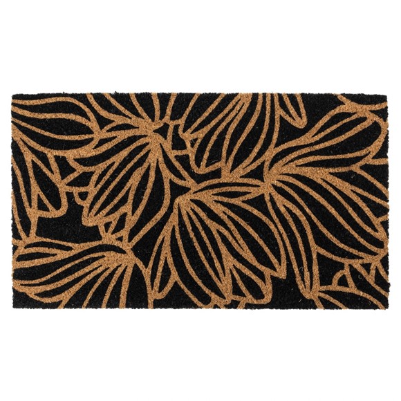 Picture of Eco-Friendly Latex Backed Coir Doormat, 40x70cm - Black Floral