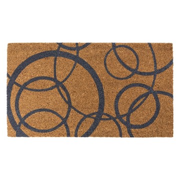 Picture of Eco-Friendly Latex Backed Coir Doormat, 40x70cm - Grey Circles