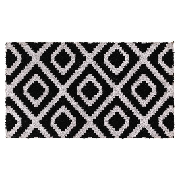 Picture of Eco-Friendly Latex Backed Coir Doormat, 40x70cm - Monochrome Diamond