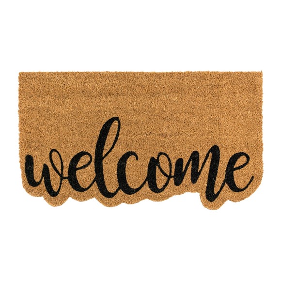 Picture of Eco-Friendly Latex Backed Coir Doormat, 40x70cm - Shaped Welcome