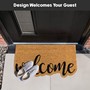Picture of Eco-Friendly Latex Backed Coir Doormat, 40x70cm - Shaped Welcome