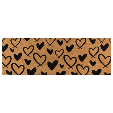 Picture of Eco-Friendly Latex Backed Coir Doormat Runner, 40x120cm - Hearts