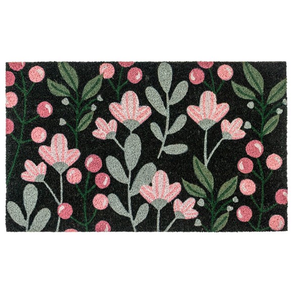 Picture of Eco-Friendly Latex Backed Coir Entrance Doormat, 45x75cm - Floral