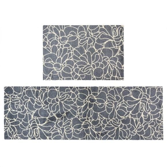 Picture of Mega Mat Machine Washable Entrance Runner and Doormat Set, Floral